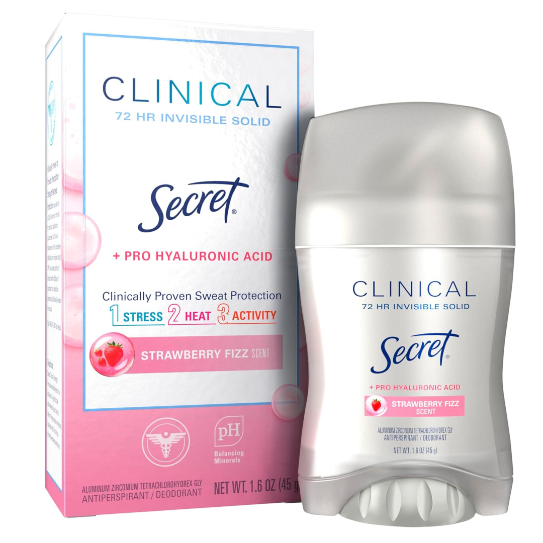 Дезодорант-антиперспірант твердий для жінок Secret Clinical Strength з ароматом полунці, 45 г