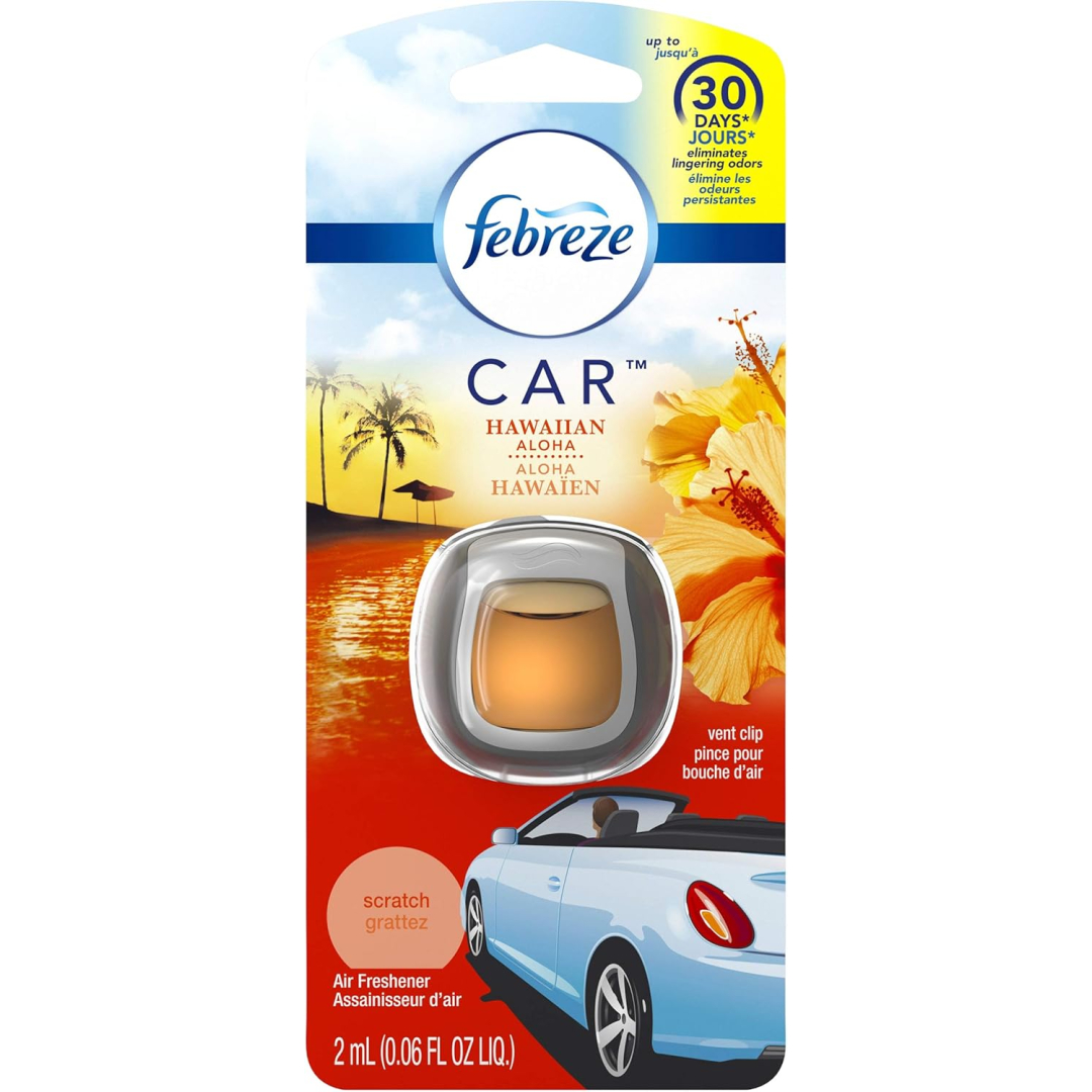 Освіжувач повітря в авто Febreze Odor Clear для вентиляційних отворів автомобіля гавайський алоха, 2 мл