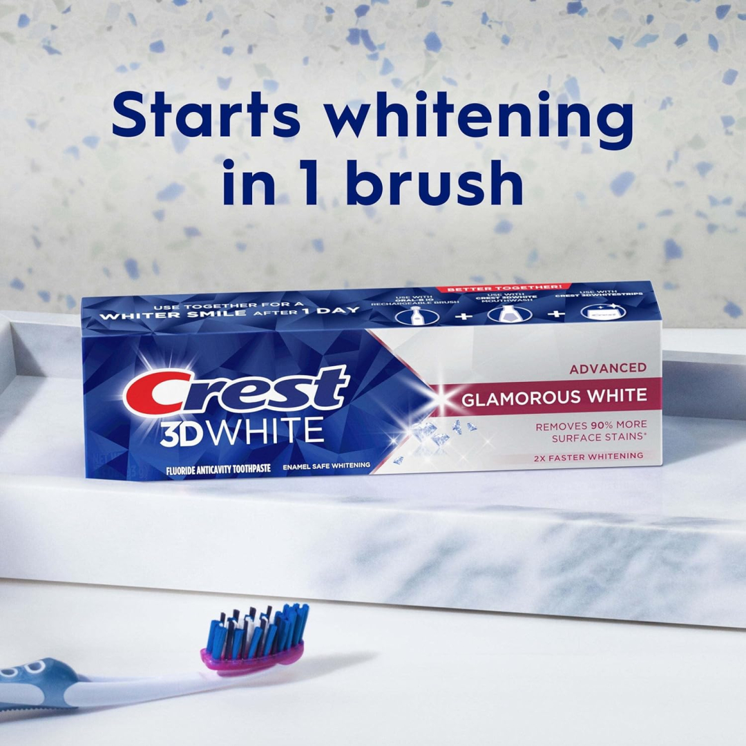 Зубна паста вілбілюча Crest 3D White,  гламурний білий колір, 93 г