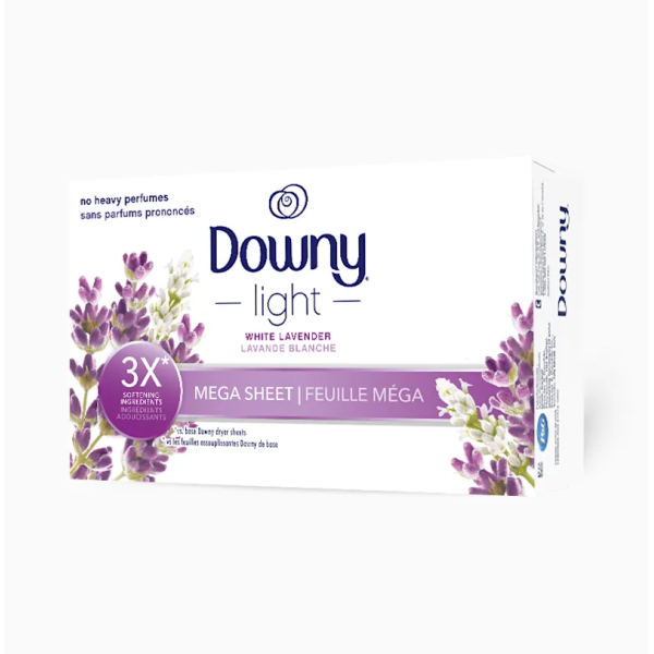 Серветки для сушильних машини Downy Light Mega з ароматом білої лаванди, 60 шт