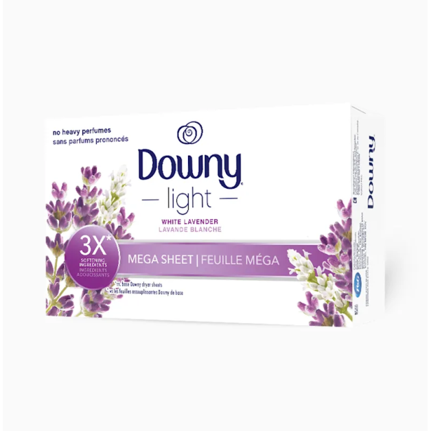 Серветки для сушильних машини Downy Light Mega з ароматом білої лаванди, 60 шт