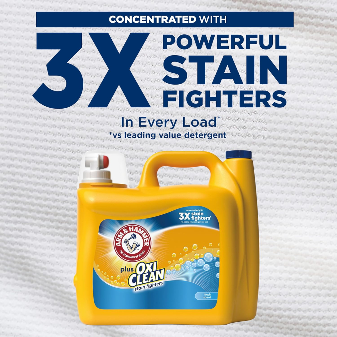 Рідкий засіб для прання  ARM & HAMMER Plus OxiClean (128 прань) 4,92 л