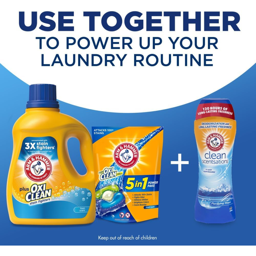 Рідкий засіб для прання  ARM & HAMMER Plus OxiClean (128 прань) 4,92 л