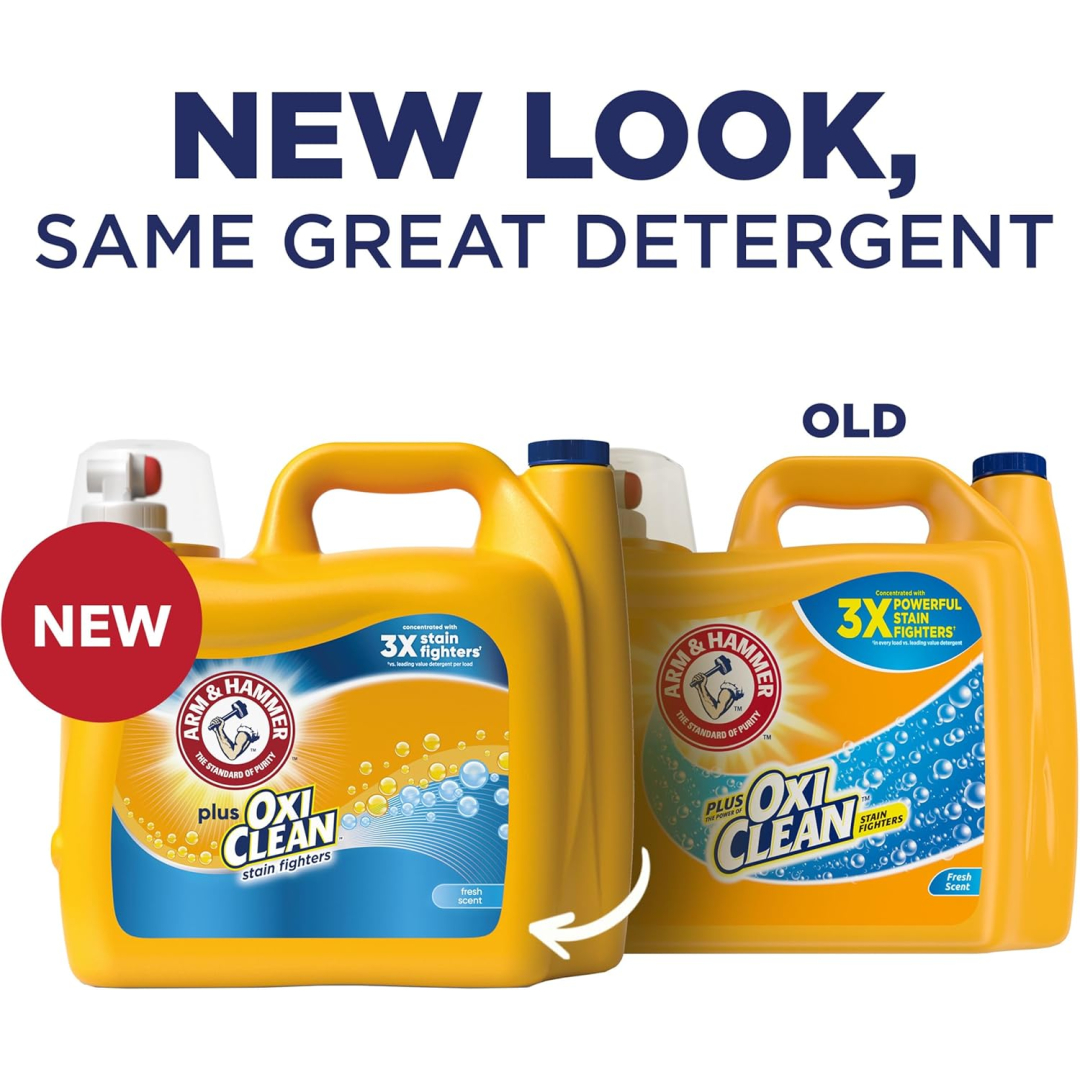 Рідкий засіб для прання  ARM & HAMMER Plus OxiClean (128 прань) 4,92 л