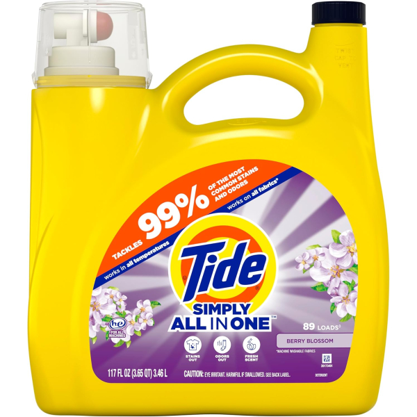 Рідкий пральний засіб Tide Simply All in one Berry Blossom (89 прань), 3,46 л