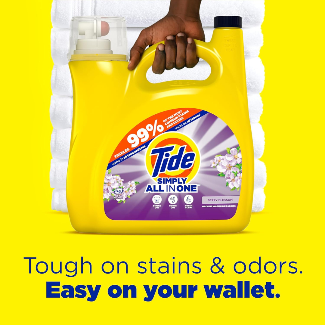 Рідкий пральний засіб Tide Simply All in one Berry Blossom (89 прань), 3,46 л