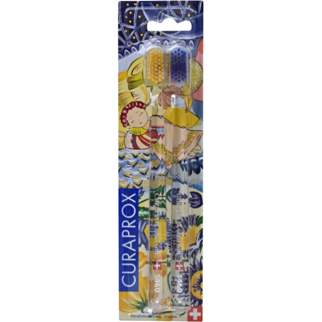 Набір зубних щіток ультра м'ких Curaprox Special Edition Ukraine CS 5460 Петриківський розпис