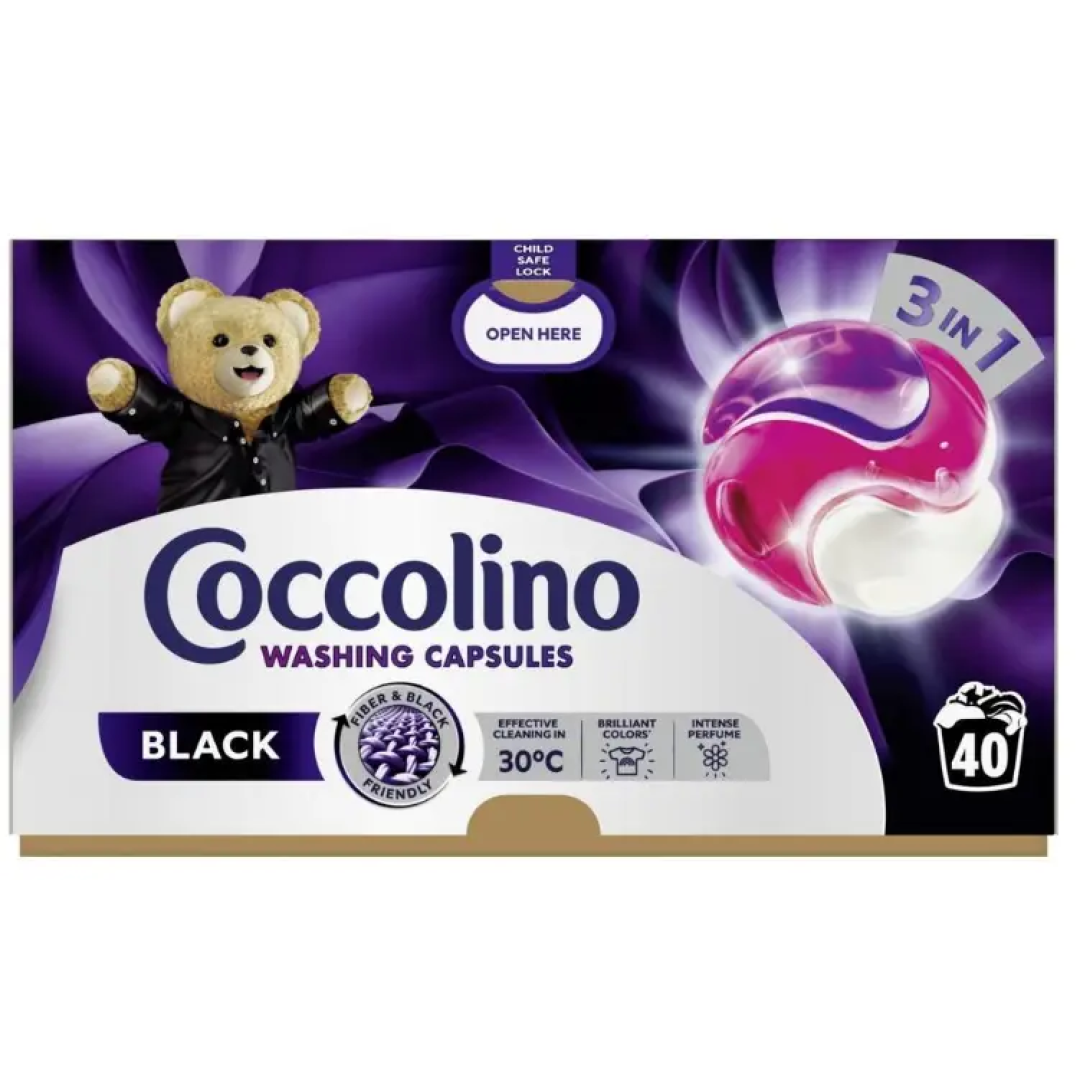 Капсули для прання чорних речей Coccolino Black 3 в 1, 40 шт