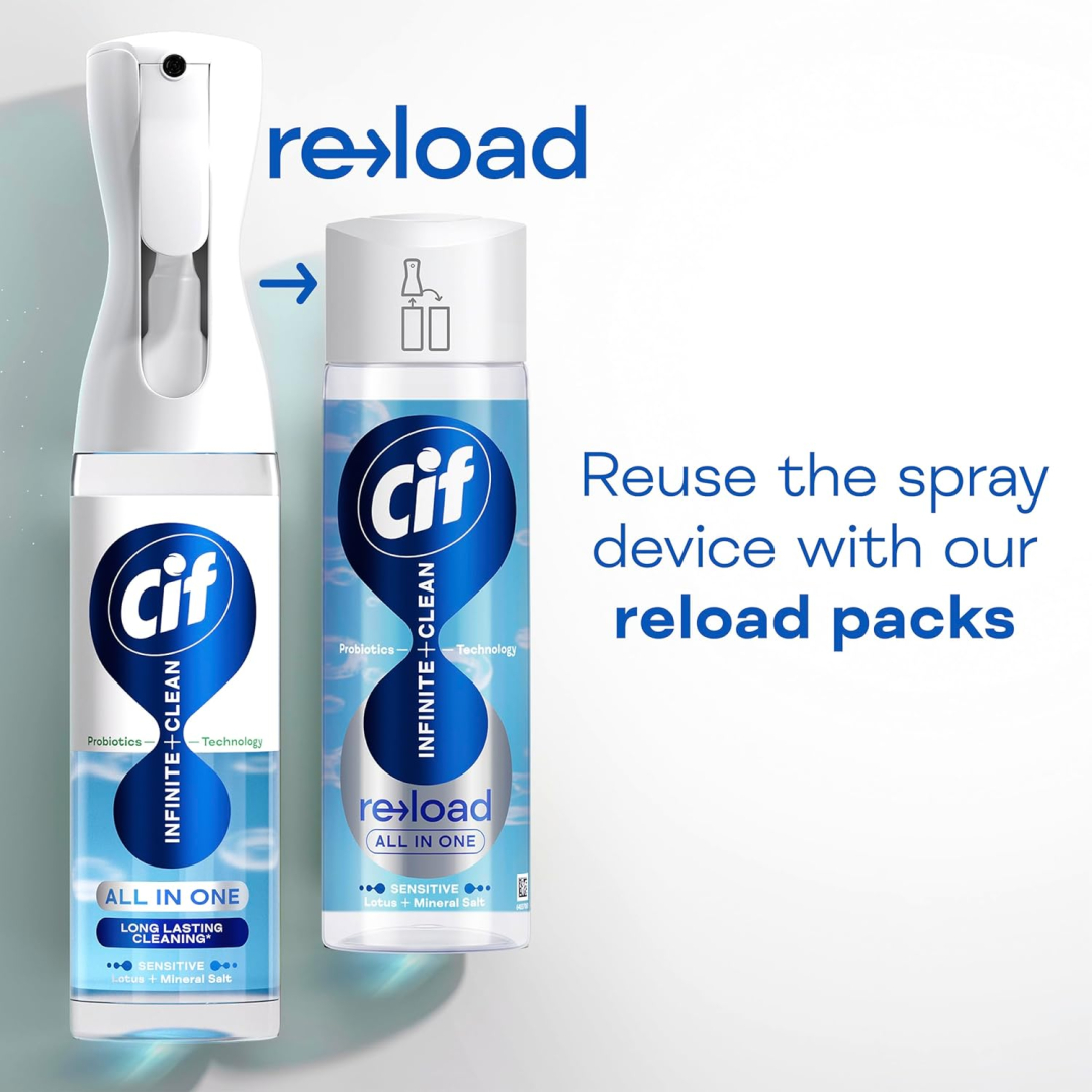 Універсальний засіб для чищення Cif Infinite Clean Sensitive Lotus & Mineral Salt з пробіотичною технологією, 280 мл