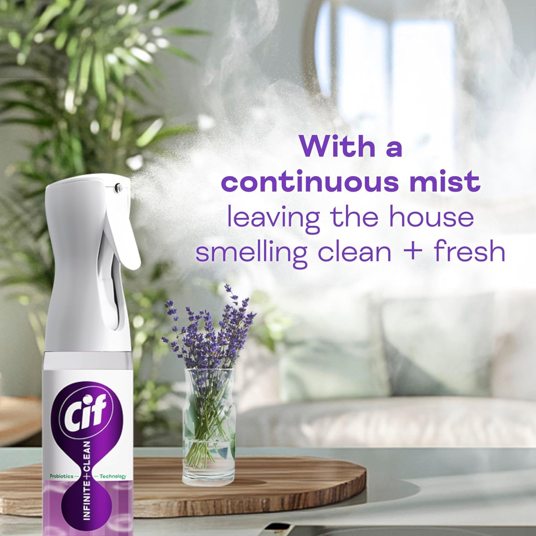 Універсальний засіб для чищення Cif Infinite Clean Sensitive Lavender & Eucalyptus з пробіотичною технологією, 280 мл