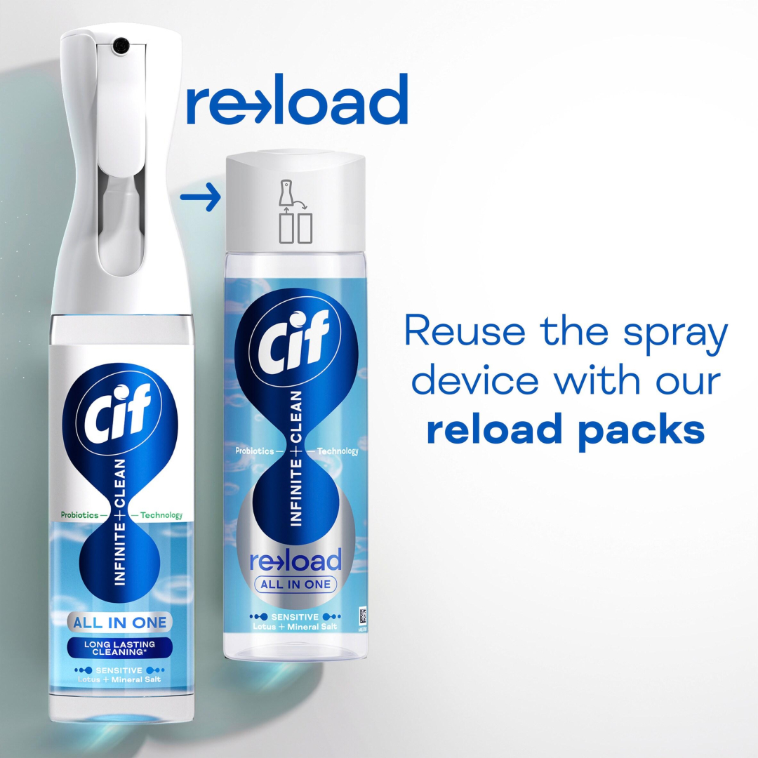 ЗАПАСКА Універсальний засіб для чищення Cif Infinite Clean Sensitive Lotus & Mineral Salt з пробіотичною технологією, 280 мл