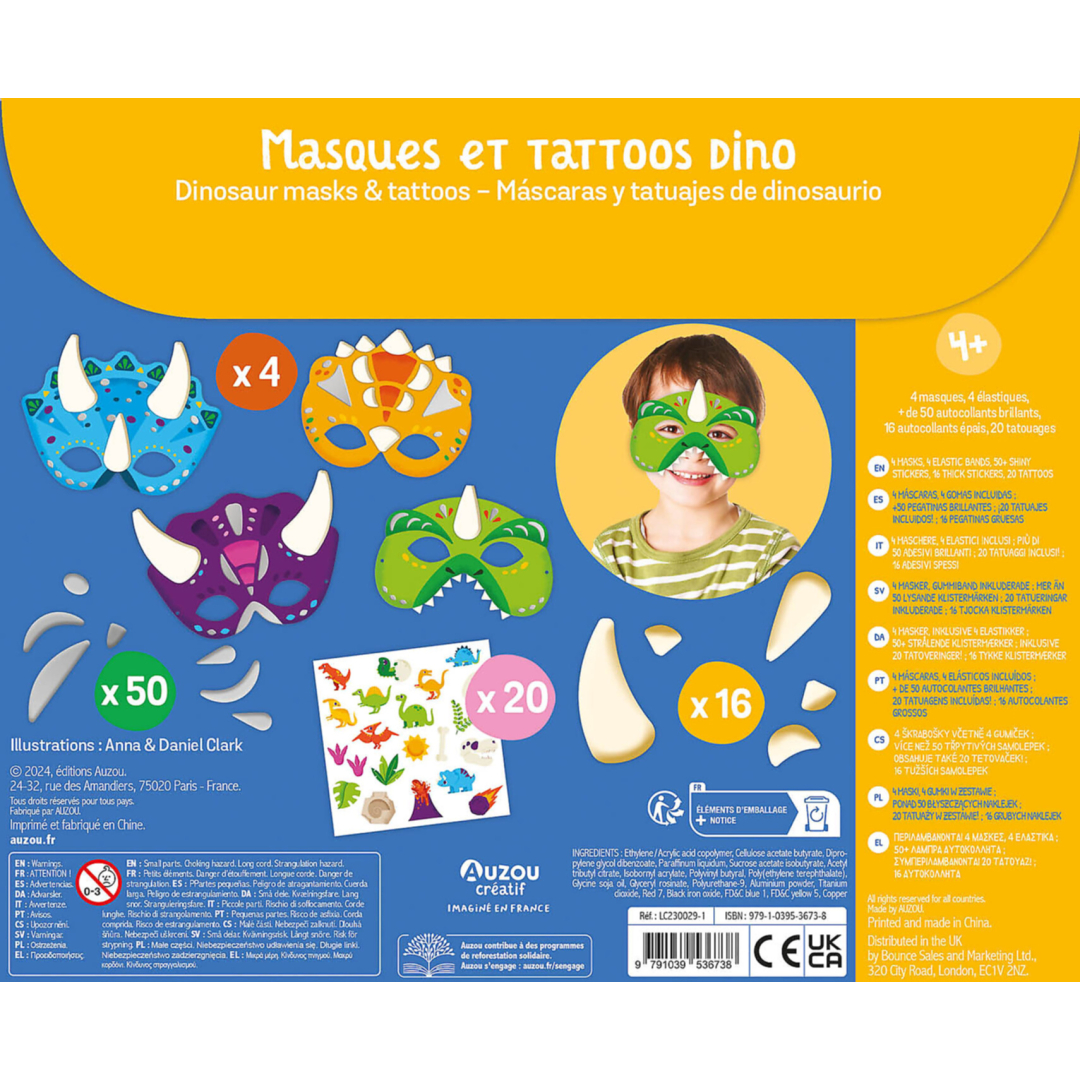 Моя сумка для художників Auzou маски та татуювання динозаврів