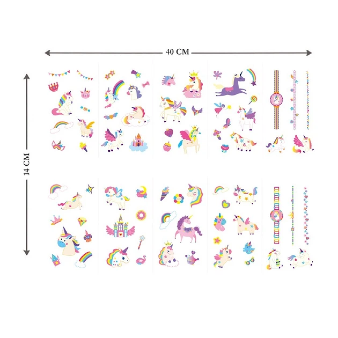 Набір наліпок на тіло та нігті AVENIR "Єдинороги", 260 наліпок