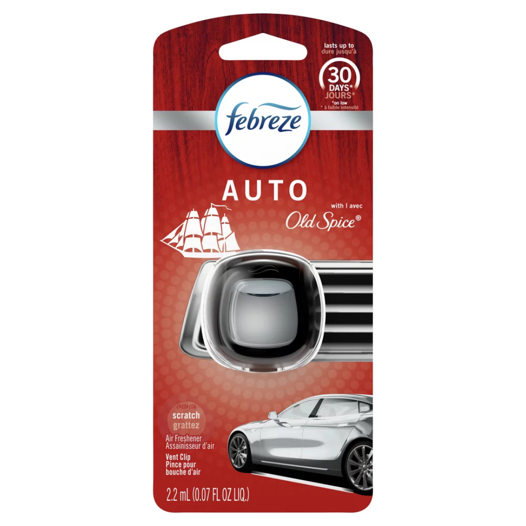 Освіжувач повітря в авто Febreze Auto Old Spice для вентиляційних отворів автомобіля, 2 мл