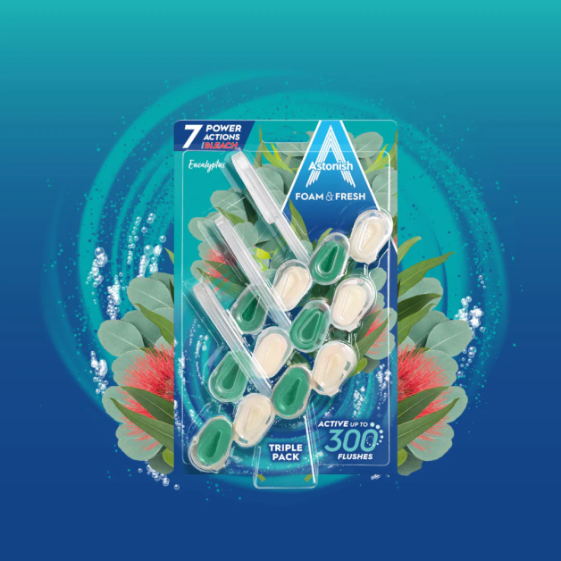 Блоки для чищення унітазів Astonish з ароматом евкаліпта, 3 шт