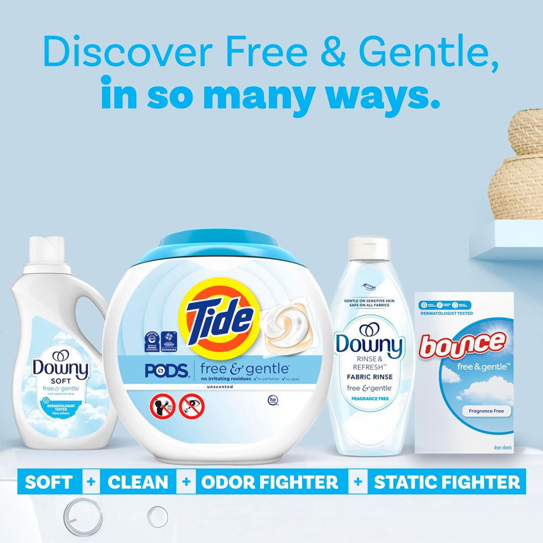 Капсули для прання гіпоалергенні Tide Unscented Free & Gentle 3 в 1, 112 шт