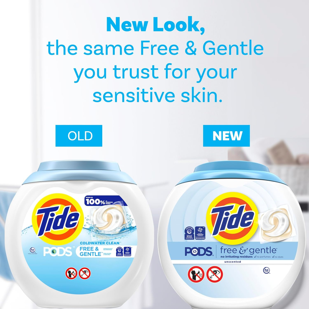 Капсули для прання гіпоалергенні Tide Unscented Free & Gentle 3 в 1, 112 шт