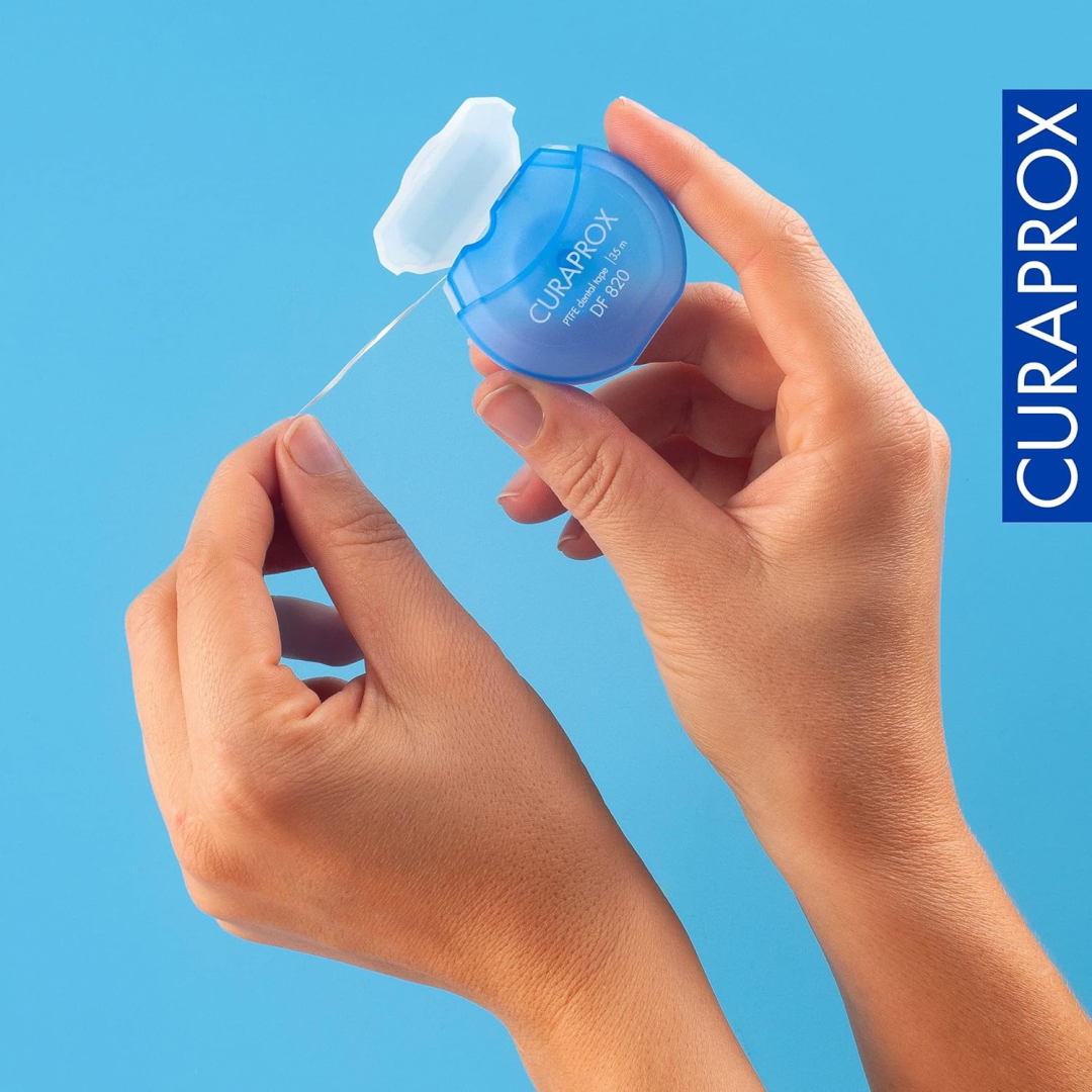 Зубна нитка Curaprox тефлонова з хлоргексидіном, 35 м