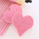 Рожева губка суперпоглинаюча для миття посуду Minky Pink Heart-Shaped Cellulose Cleaning Sponge Pack, 2 шт