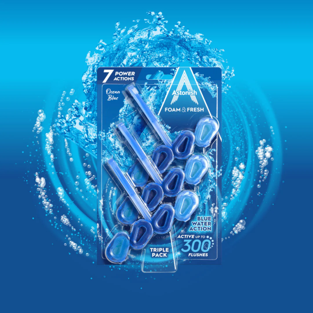 Блоки для чищення унітазу Astonish з ароматом океану, 3 шт