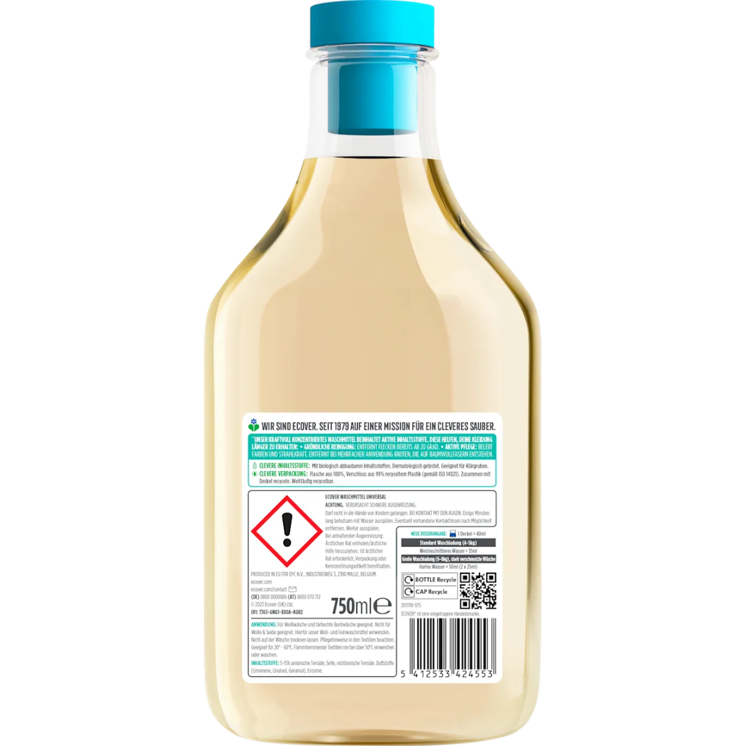 Рідкий засіб для прання ECOVER універсальний Гібіскус та Жасмин (21 прання), 750 мл