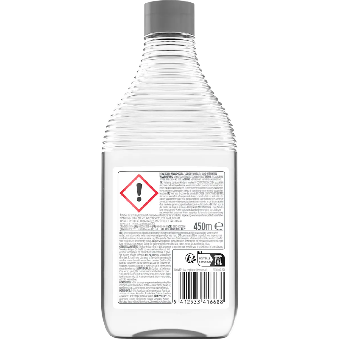 Засіб для миття посуду ECOVER Zero Без аромату, 450 мл