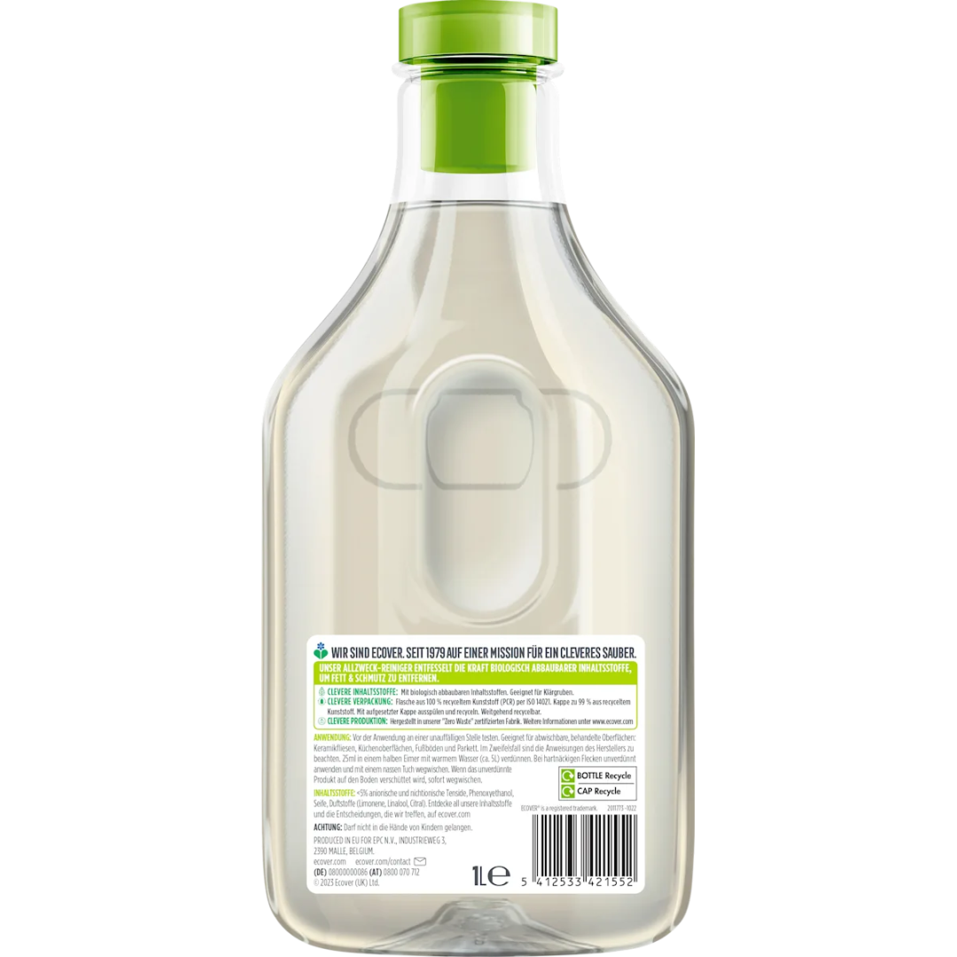 Універсальний засіб для прибирання та миття підлоги ECOVER З лемонграсом та імбиром, 1 л