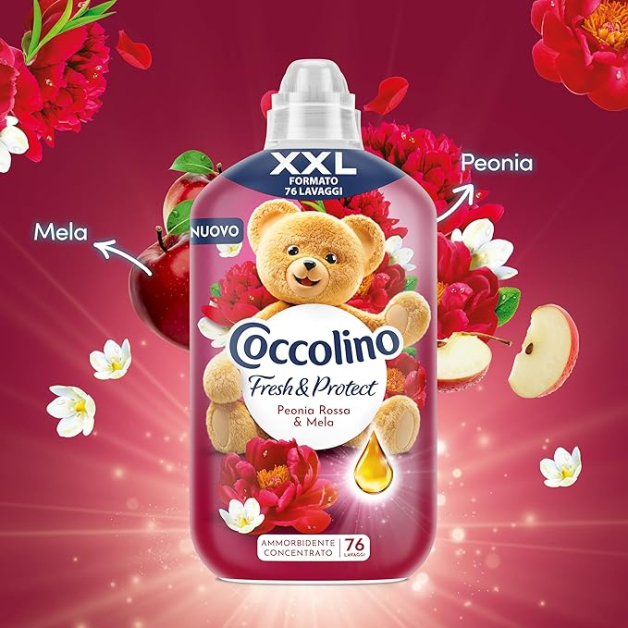Кондиціонер для прання Coccolino Півонія червона та яблуко (76 прань), 1,75 л