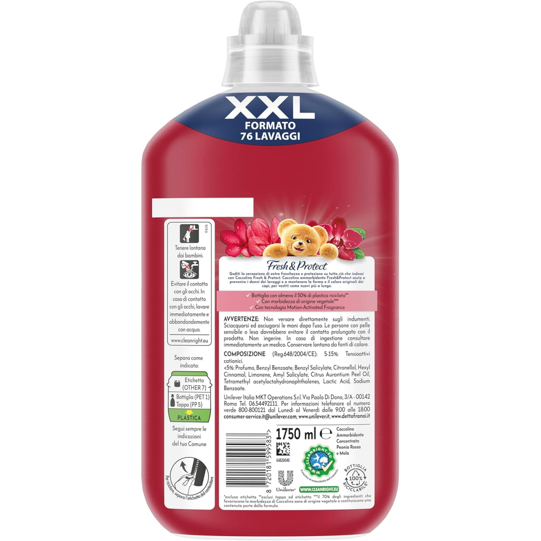 Кондиціонер для прання Coccolino Півонія червона та яблуко (76 прань), 1,75 л