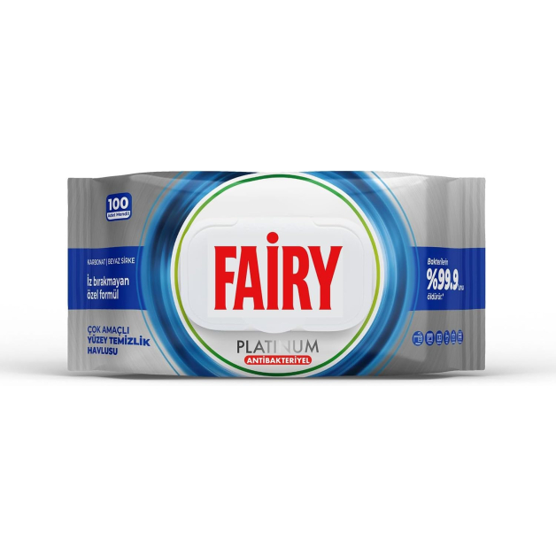 Вологі серветки для прибирання Fairy Platinum Антибактеріальні, 100 шт