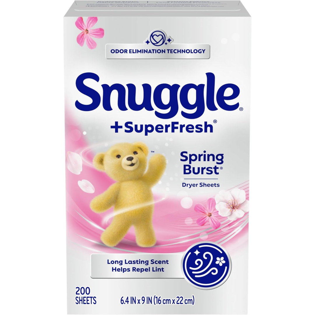 Серветки для сушильних машин Snuggle SuperFresh з пом'якшувачем тканини Весняний аромат, 200 шт