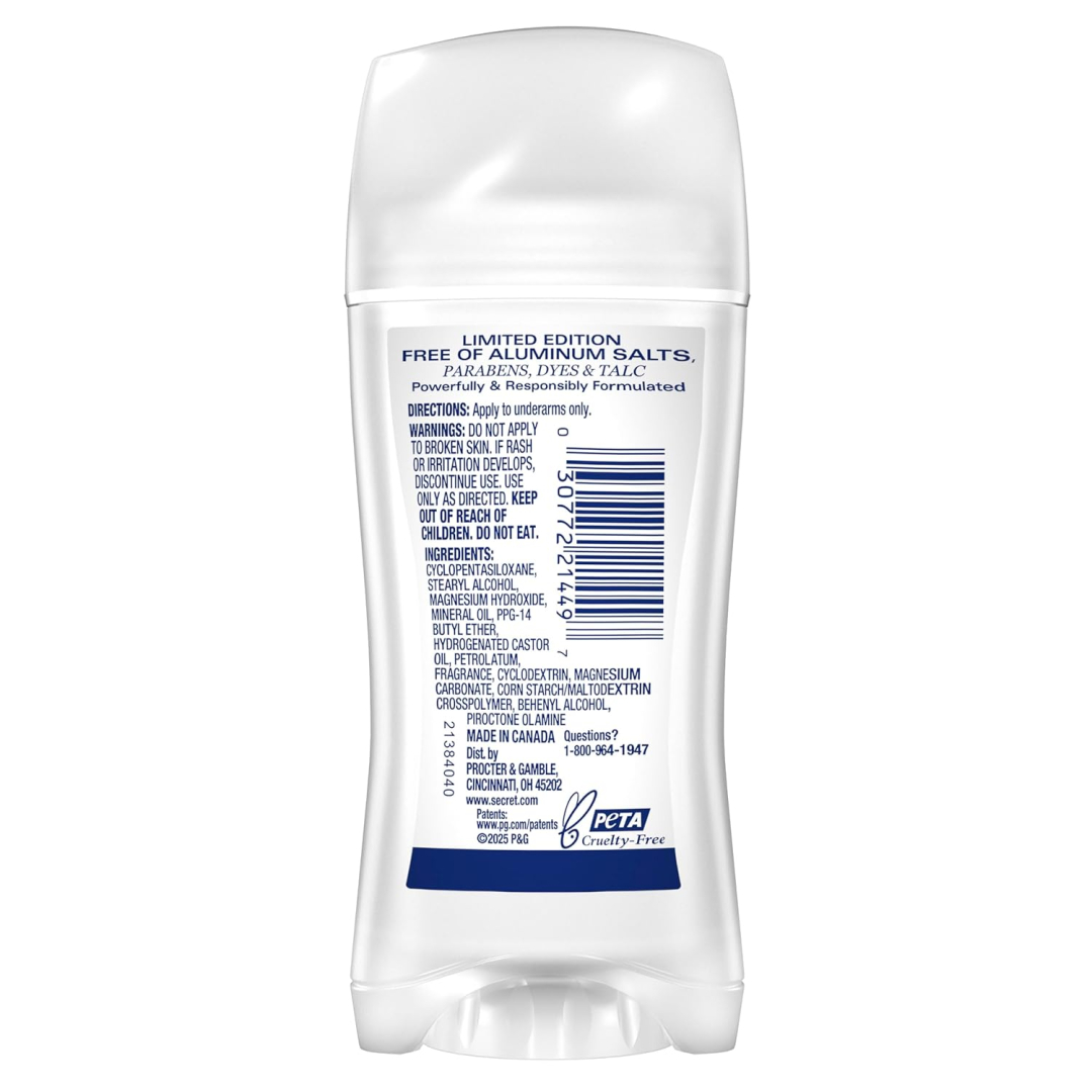 Антиперспірант-дезодорант Secret для жінок Без алюмінію Аромат цукру та заварного крему