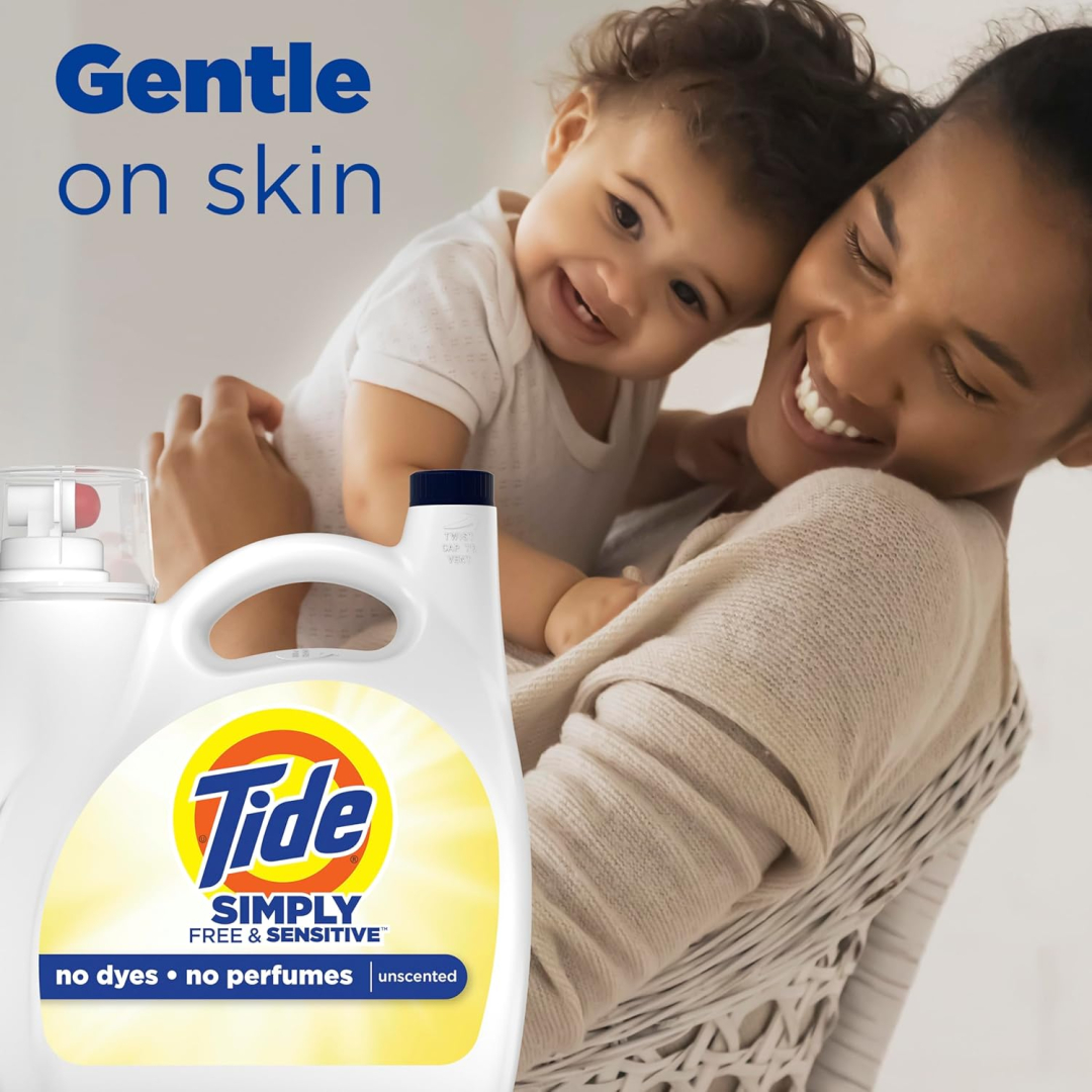 Рідкий засіб для прання Tide Без аромату Simply Free & Sensitive Scent (89 прань), 3,46 л