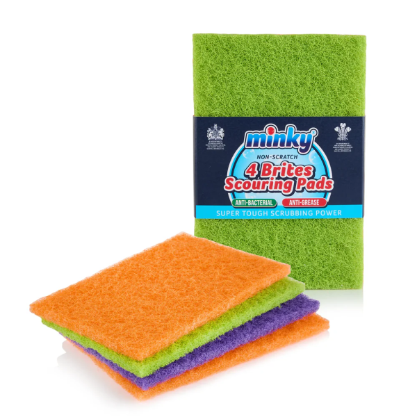 Губки для чищення міцні Minky 4 Brites Scouring Pads різні кольори, 4 шт