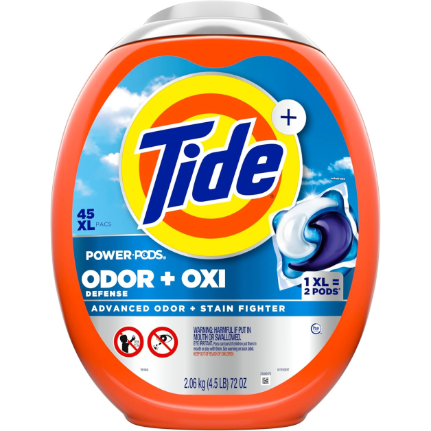 Капсули для прання збільшеного розміру Tide Odor Defense + Oxi, 45 шт