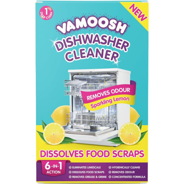 Очисник для посудомийних машин, розчиняє залишки їжі Vamoosh Dishwasher Cleaner and Descaler