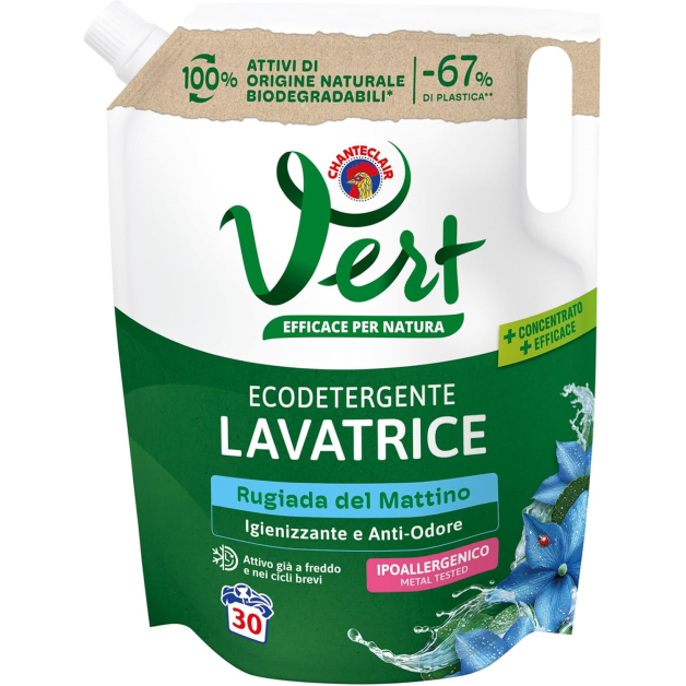 Кондиціонер концентрований пом’якшувач Chanteclair Vert з ароматом Ранкова роса (60 прань), 1,2 л