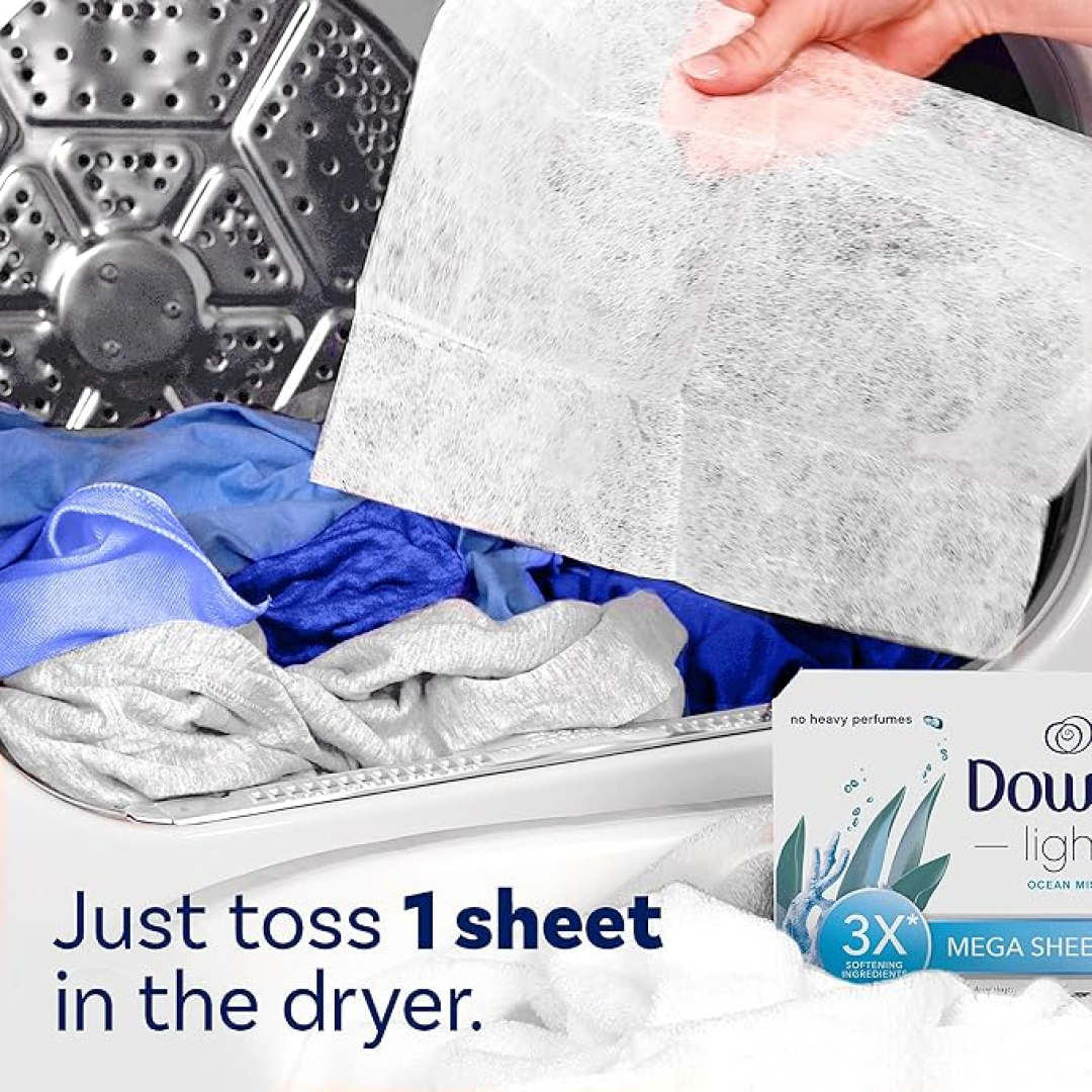 Серветки для сушильної машини Downy MEGA Dryer Sheets Ocean Mist Океанський туман, 60 шт