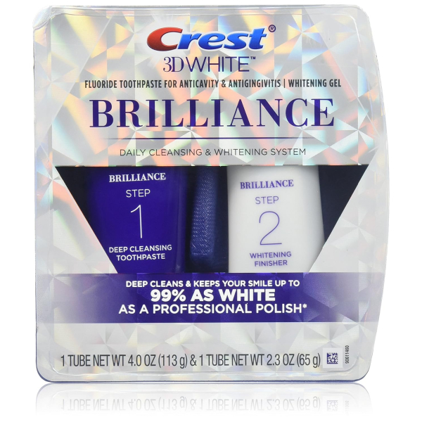 Набір вибілювання зубів набір Crest 3D White Brilliance Daily Cleansing Toothpaste and Whitening Gel System Дворівнева 113 г + 65 г