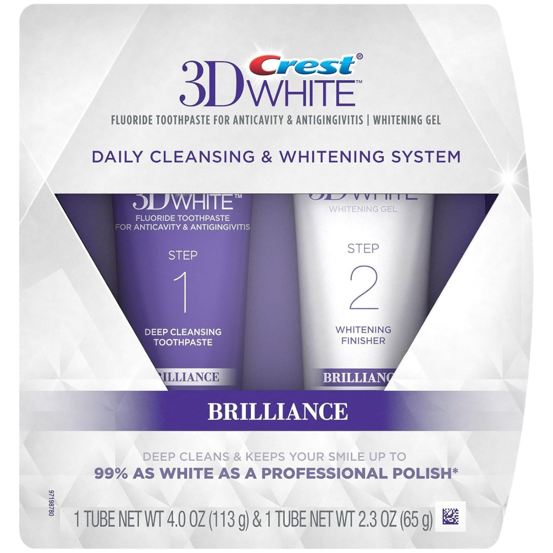 Набір вибілювання зубів набір Crest 3D White Brilliance Daily Cleansing Toothpaste and Whitening Gel System Дворівнева 113 г + 65 г