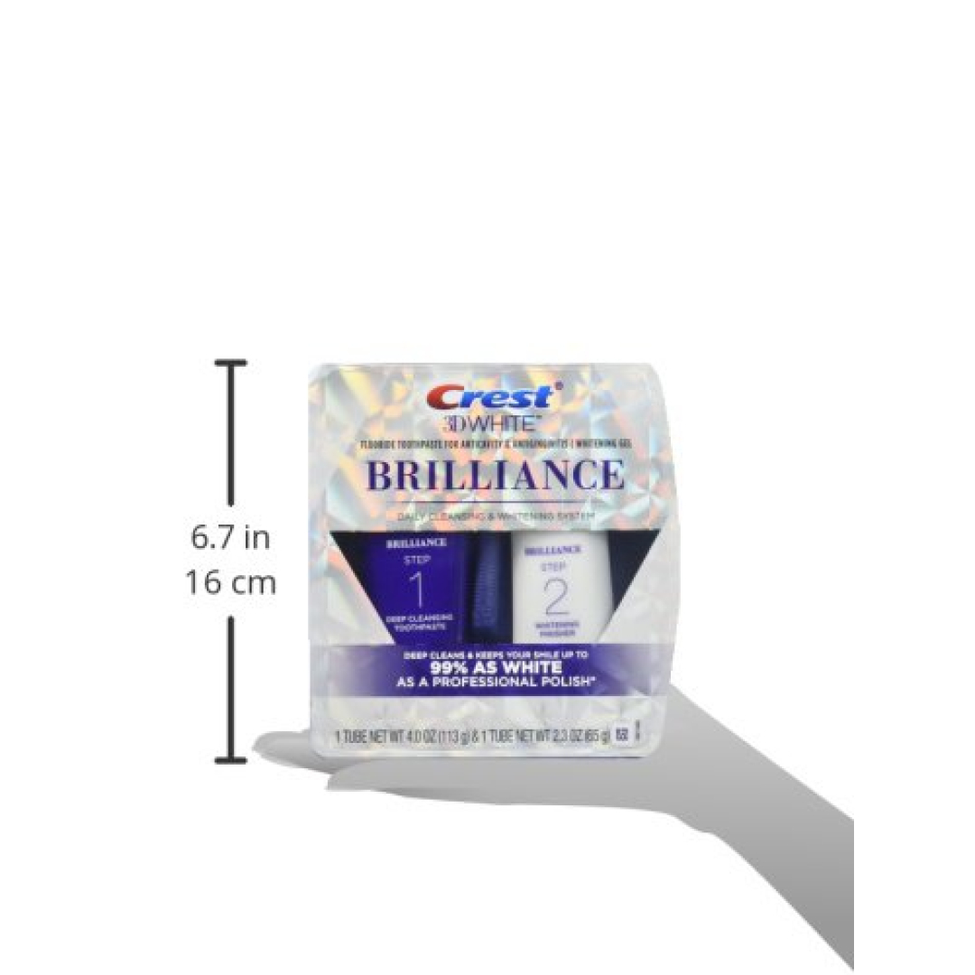 Набір вибілювання зубів набір Crest 3D White Brilliance Daily Cleansing Toothpaste and Whitening Gel System Дворівнева 113 г + 65 г