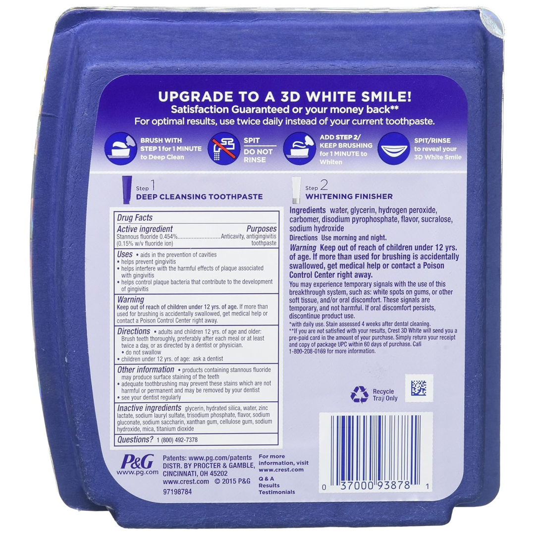 Набір вибілювання зубів набір Crest 3D White Brilliance Daily Cleansing Toothpaste and Whitening Gel System Дворівнева 113 г + 65 г