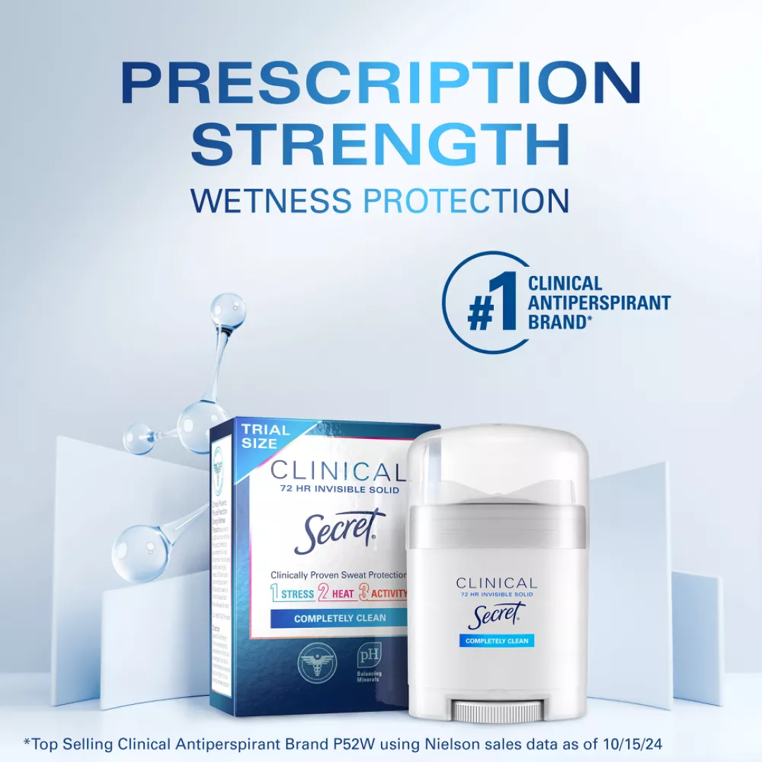 Дезодорант-антиперспірант твердий для жінок Secret Clinical Strength, 14 г