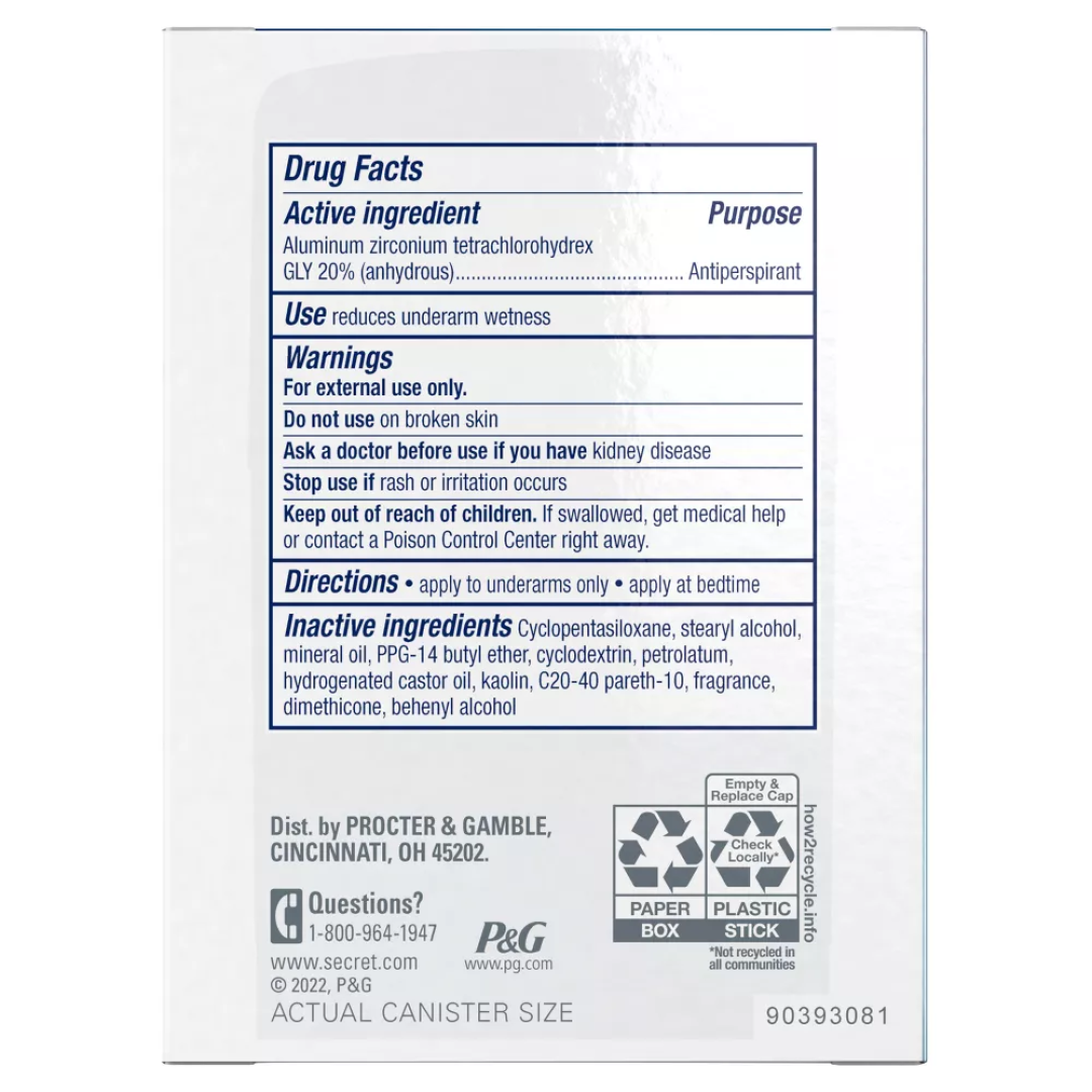 Дезодорант-антиперспірант твердий для жінок Secret Clinical Strength, 14 г