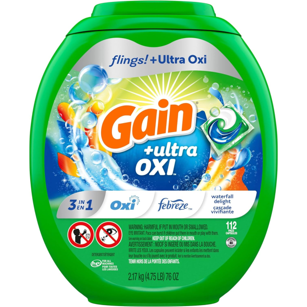 Капсули для прання Gain ultra oxi febreze, 112 шт