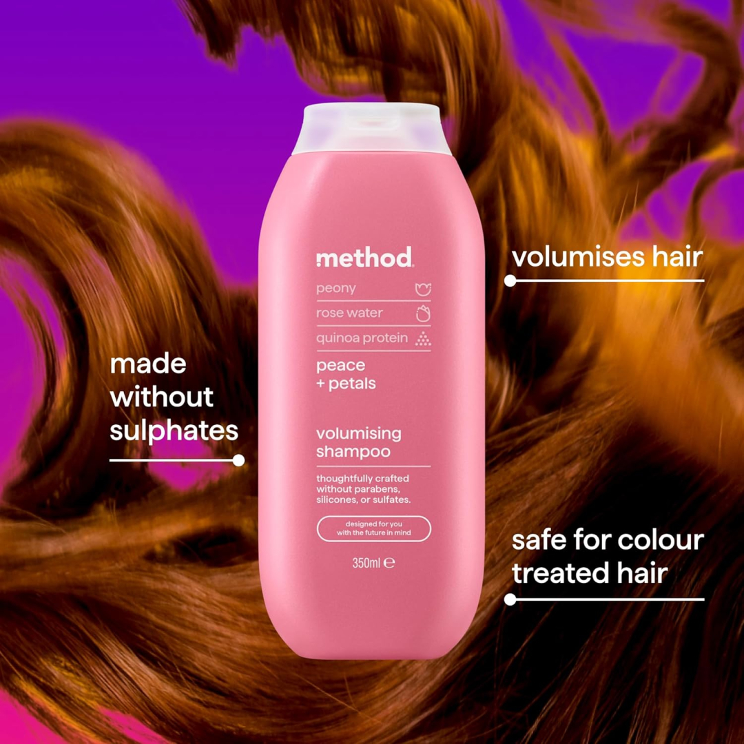 Шумпунь для об'єму Method Volumising Shampoo з ароматом пелюстків півонії та троянди, 350 мл