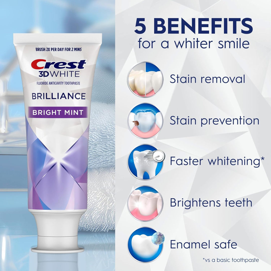 Зубна паста Crest 3D White Brilliance Bright Mint, 121 г