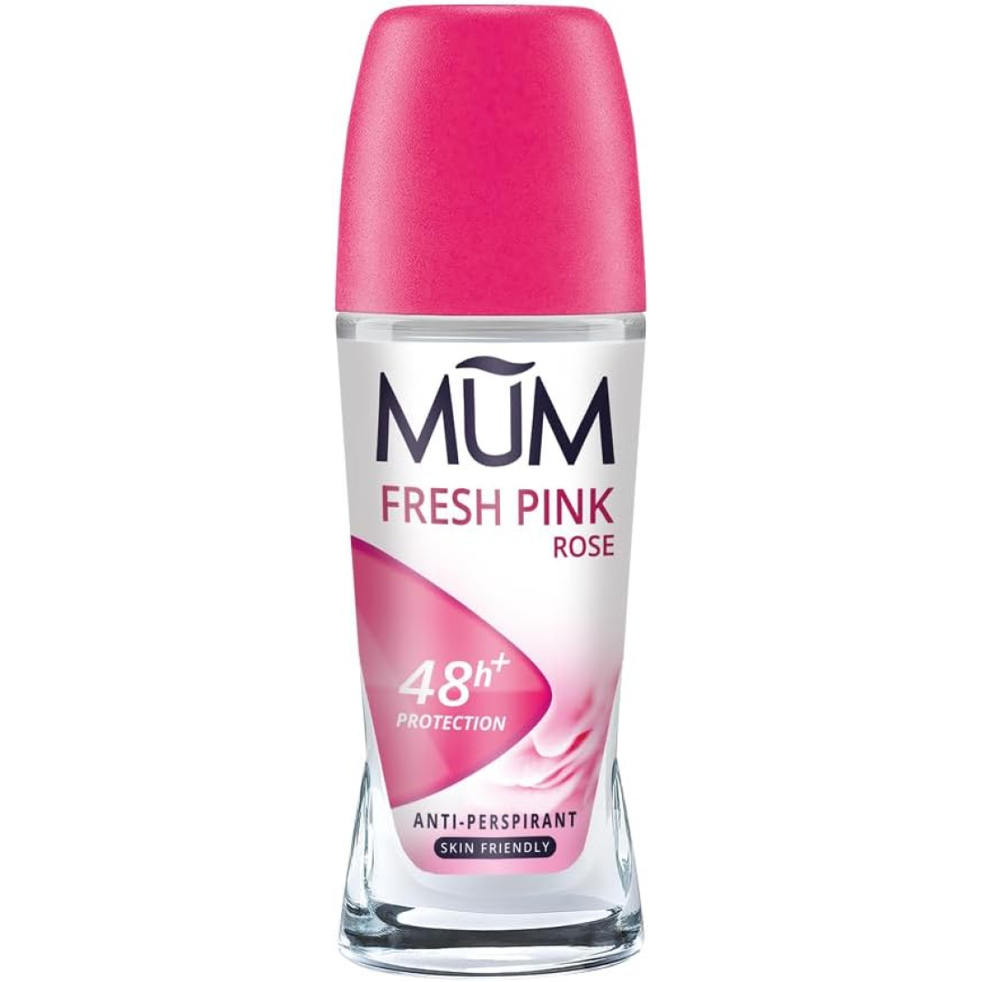 Кульковий дезодорант-антиперспірант Mum Fresh Pink Rose аромат троянди, скляна пляшка, 50 мл