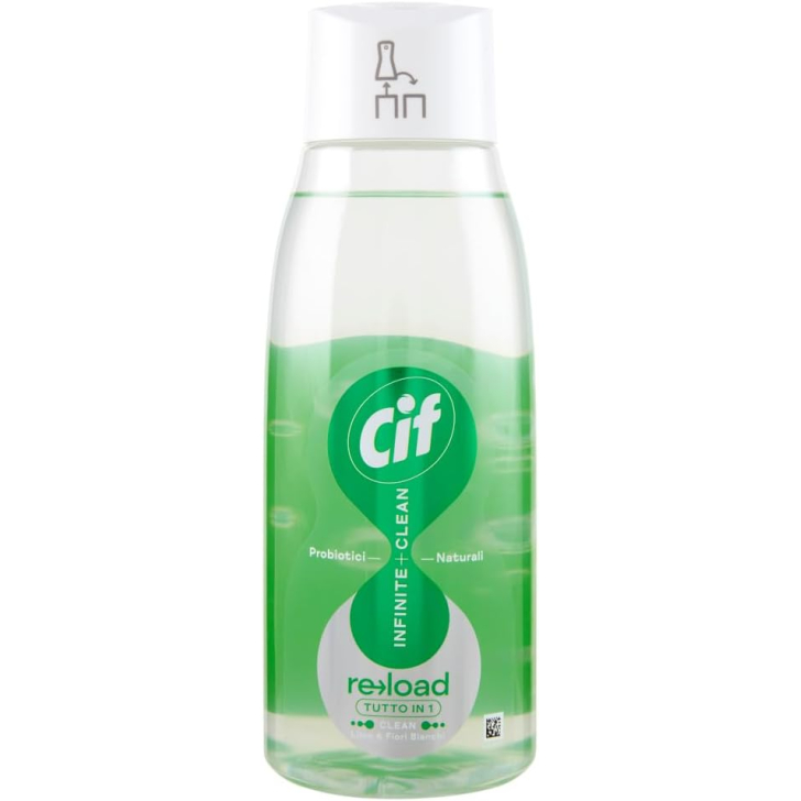 ЗАПАСКА Універсальний засіб для чищення Cif Infinite Clean Clean Lime & Fiori Bianchi з пробіотичною технологією, 590 мл