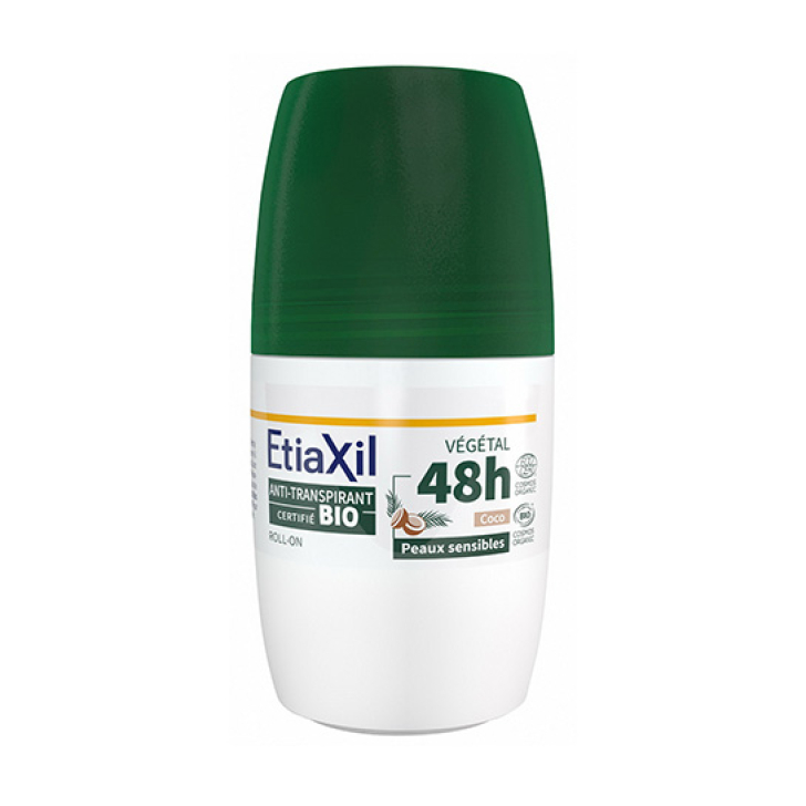Антиперспірант кульковий органічний ETIAXIL (Етіаксил) 48 годин з ароматом кокосу, 50 мл